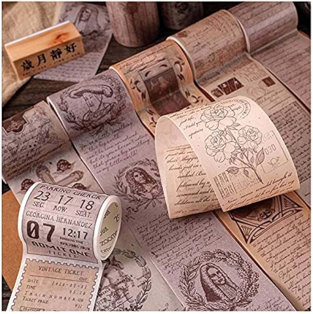 Amazon | 海外 マスキングテープ 珍しい ◇幅5cm 8種類◇ 透ける 英語