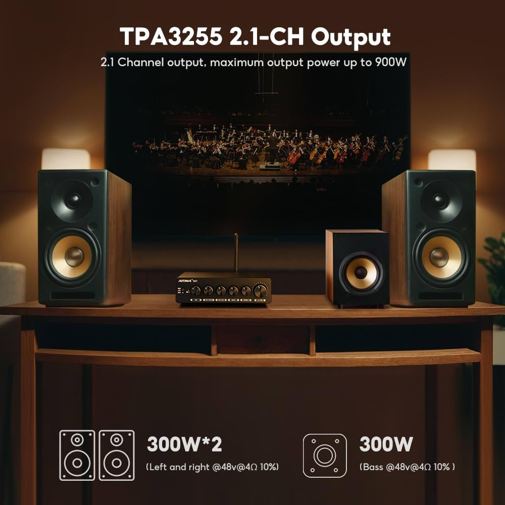 Amazon.co.jp: AIYIMA B07 2.1チャンネル HIFI BLuetooth5.2 パワー