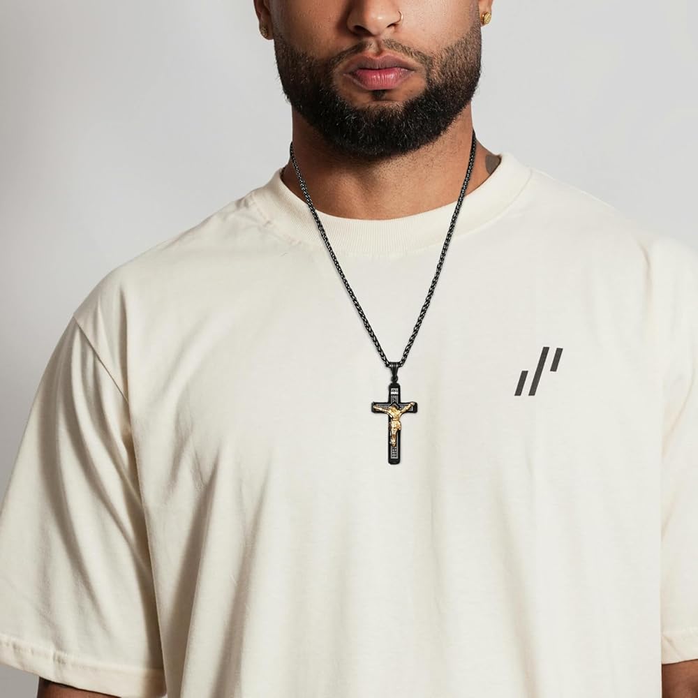 Amazon.com: HZMAN Catholic Jesus Christ on INRI Cross Crucifix