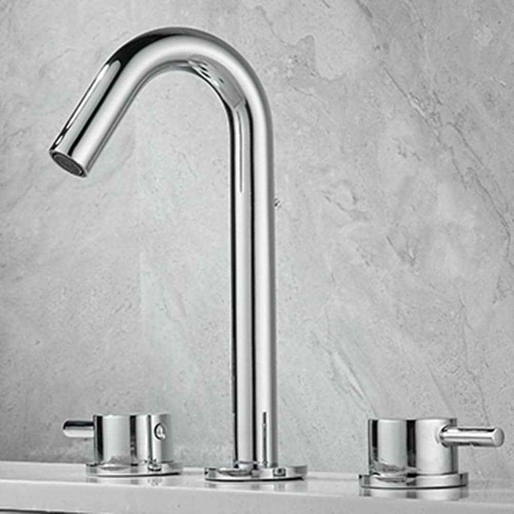 Amazon | BiaoTeng 洗面台 蛇口 3穴 洗面所蛇口混合水栓 温冷真鍮