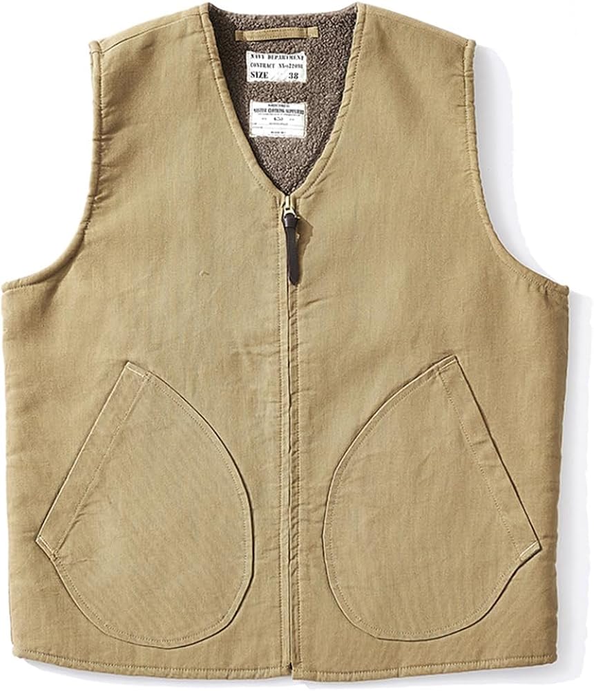 Amazon | [D.IIZOO] USタイプ N-1 デッキベスト メンズ 米軍 裏ボア