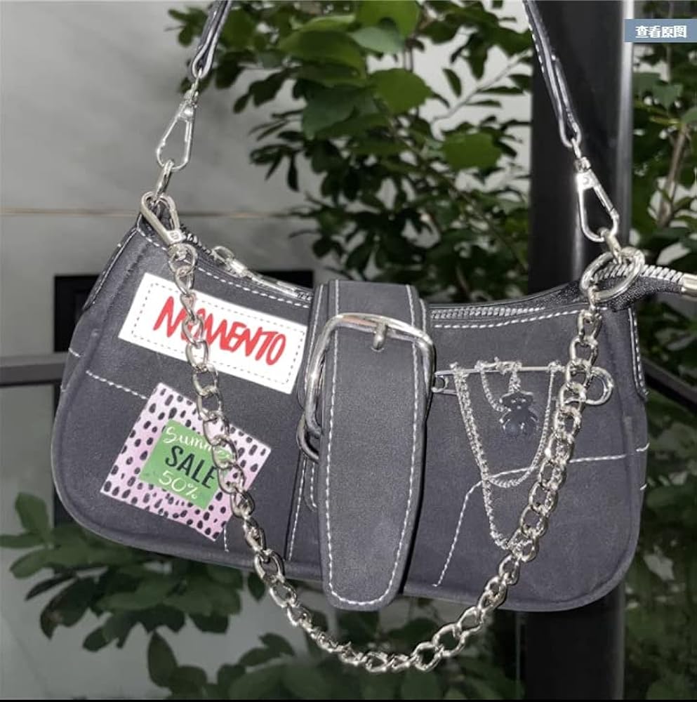 Amazon.com: Y2K Black Small Shoulder Bag Goth Bag Grunge Aesthetic