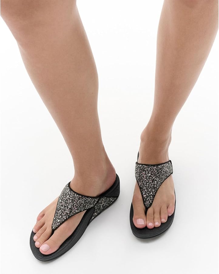Amazon.com | FitFlop Lulu Multi-Tonal Glitter Toe-Post Sandals