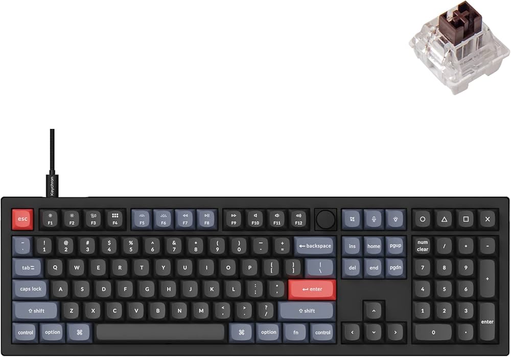 Amazon | Keychron V6 有線カスタムメカニカルキーボードノブ