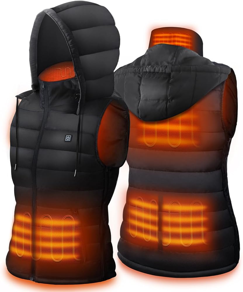Amazon.com: DR.PREPARE Heated Vest, Unisex Winter Hooded Heated