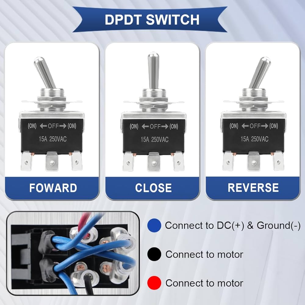 Amazon | Xiatiaosann 刹那的な逆極性トグル スイッチ 12 v 20 a DPDT
