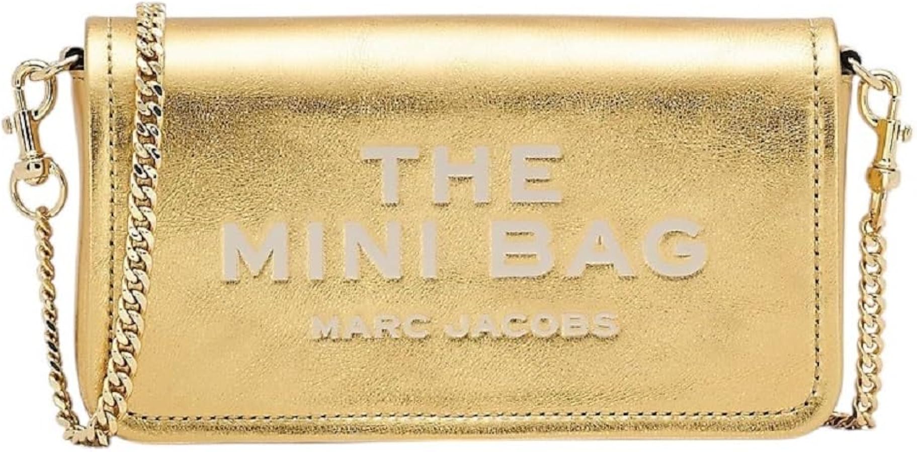 Marc Jacobs The Metallic Leather Chain Mini Bag (Gold): Handbags