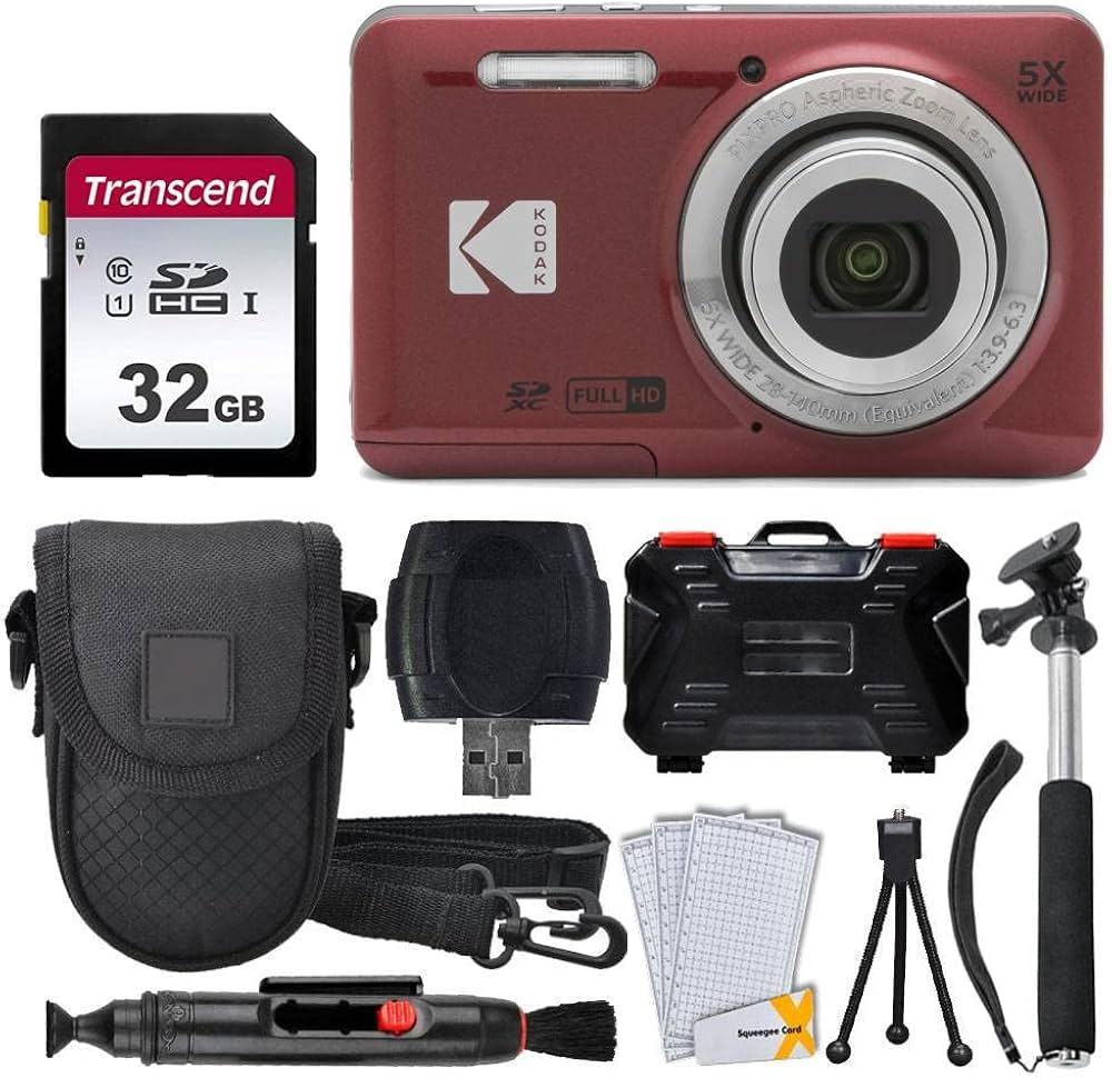 Amazon | Kodak PIXPRO FZ55 デジタルカメラ(レッド) + 32GB メモリー