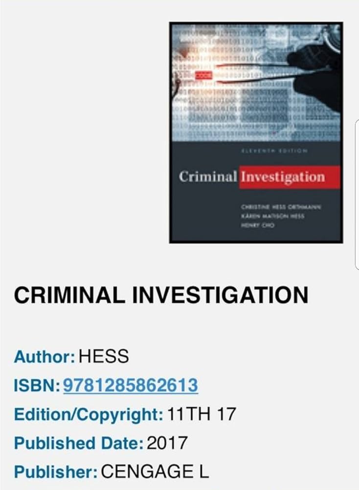 Amazon.com: Criminal Investigation (MindTap Course List