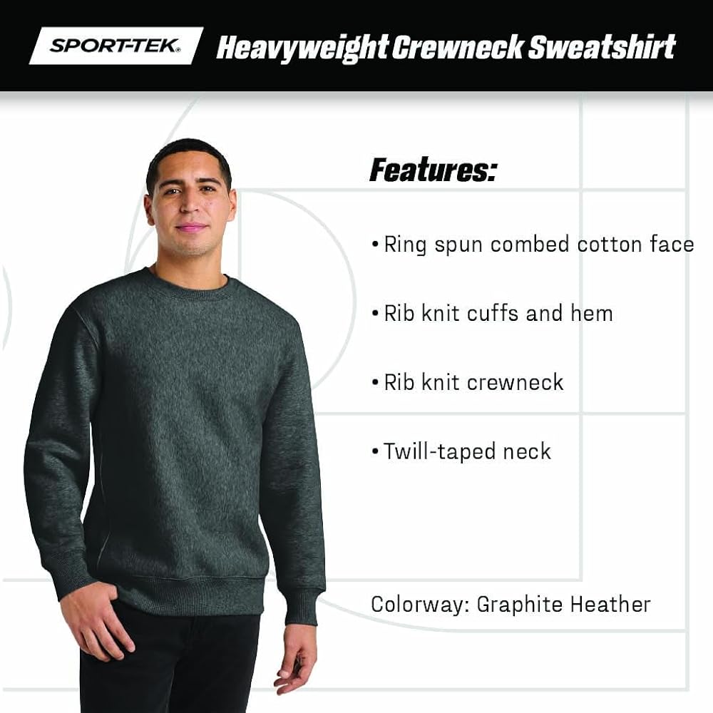 SPORT-TEK Unisex Super Heavyweight Crewneck Sweatshirt | Classic