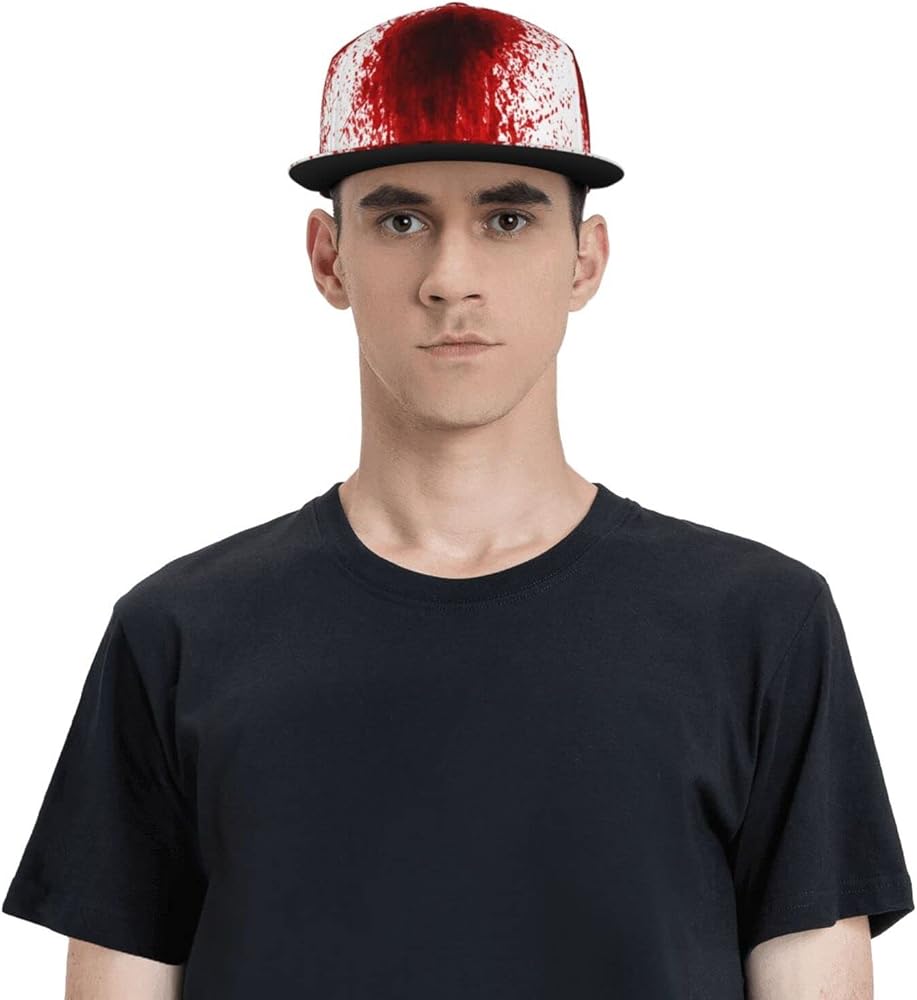 ZGXJJPP Bloody Splatter Adjustable Snapback Hat Men's Women's Hip