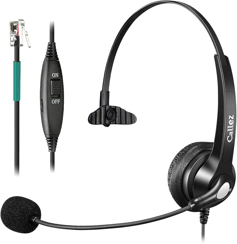 Amazon.co.jp: ヘッドセット固定電話用 片耳 ノイズキャンセリング