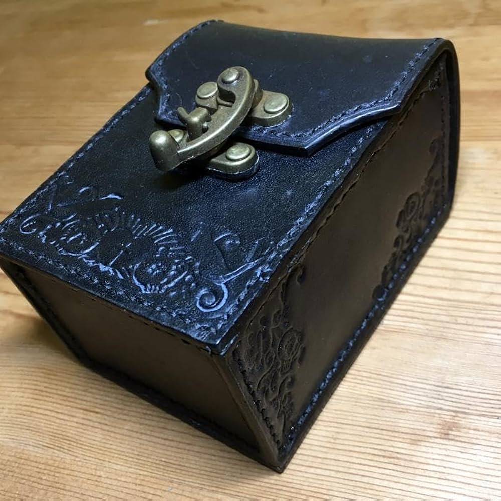 Amazon.co.jp: 本革 レザー デッキケース スカル ハンドクラフト