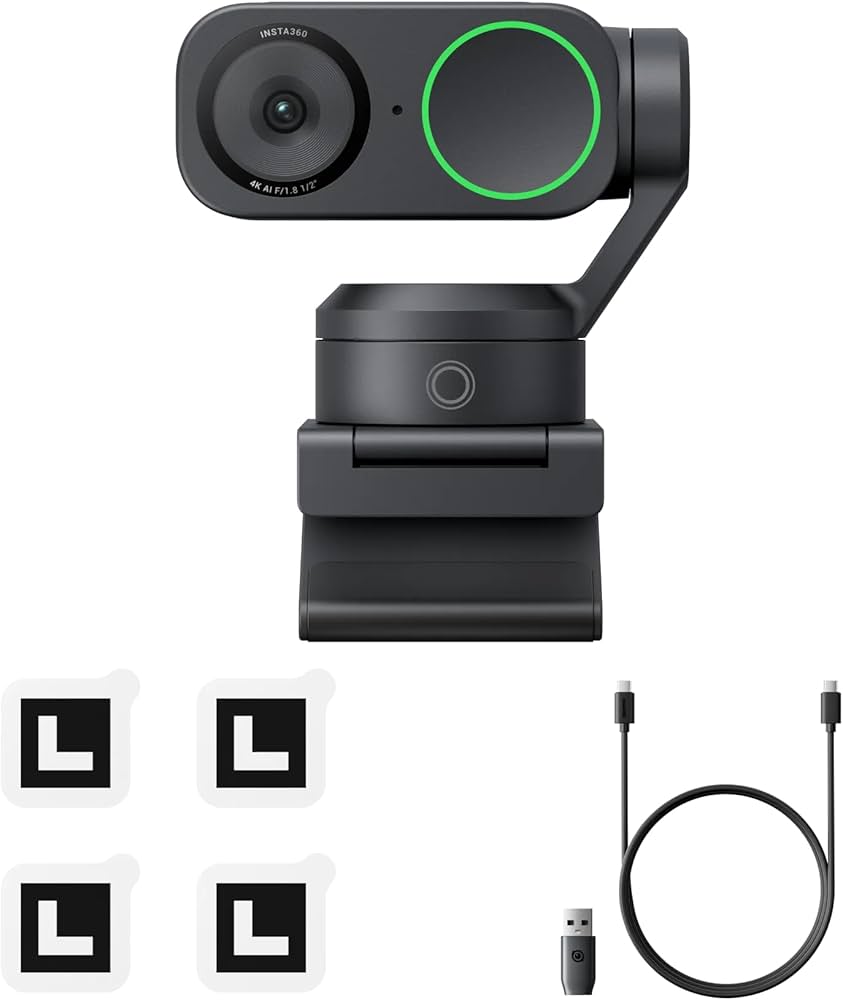Insta360 Link 2 PTZ Dual Axis Gimbal AI-Powered 4K Webcam with 1/2