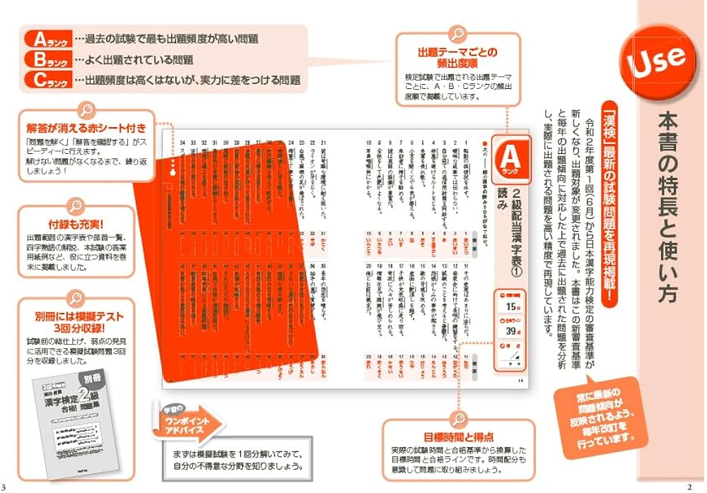 2024年度版 頻出度順 漢字検定2級 合格!問題集 | 漢字学習教育推進研究