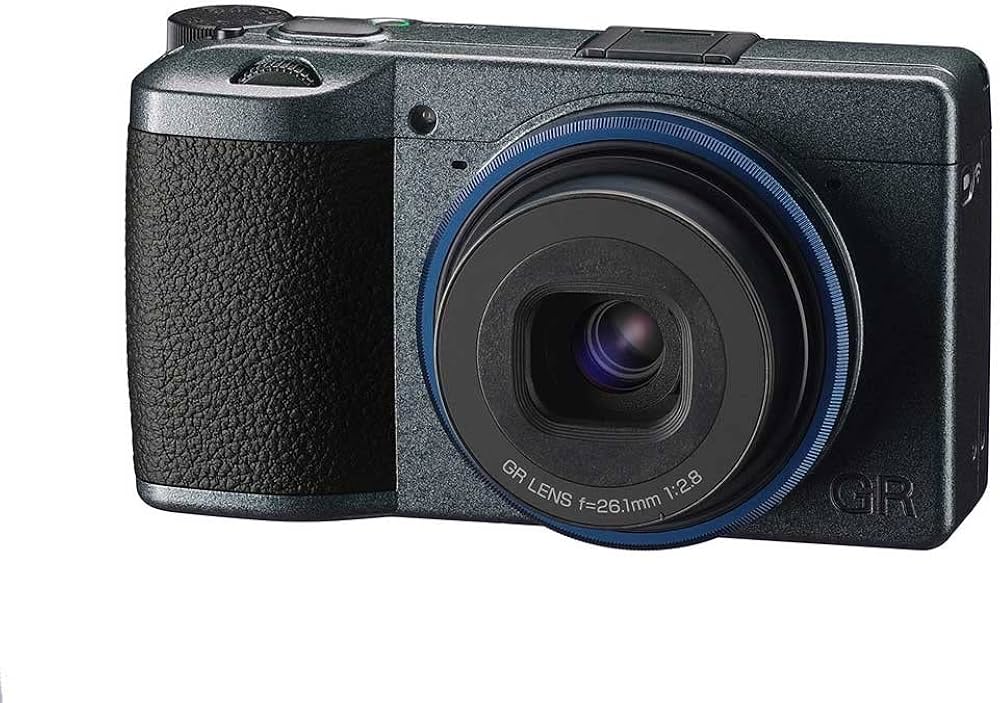 Ricoh GR IIIx Urban Edition, Metallic Grey Body with Navy Blue