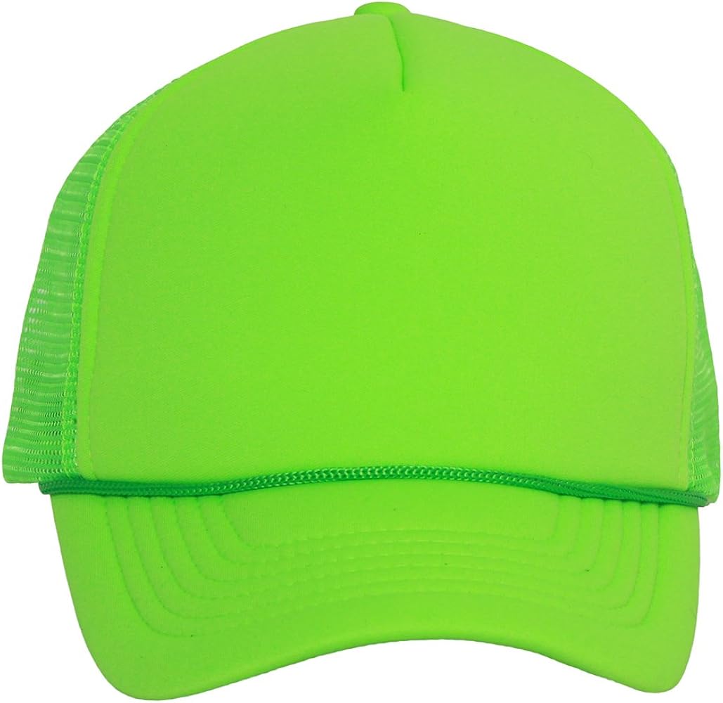 Amazon.com: TOP HEADWEAR Structured Neon Trucker Mesh Hat- Neon