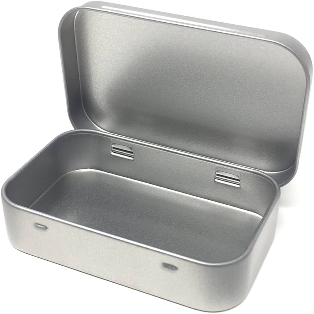 Amazon.co.jp: 24個パック 金属製 長方形 空 ヒンジ 缶 ボ (24 Pack