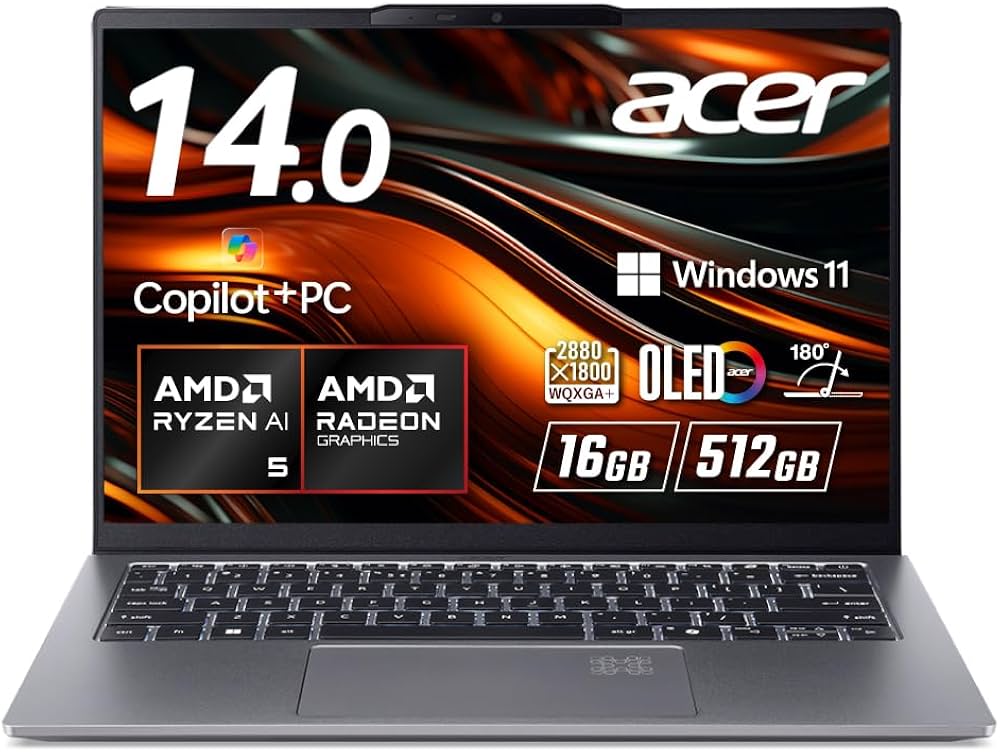 Amazon.co.jp: Acer ノートパソコン Swift Go 14 AI Ryzen AI 5 OLED