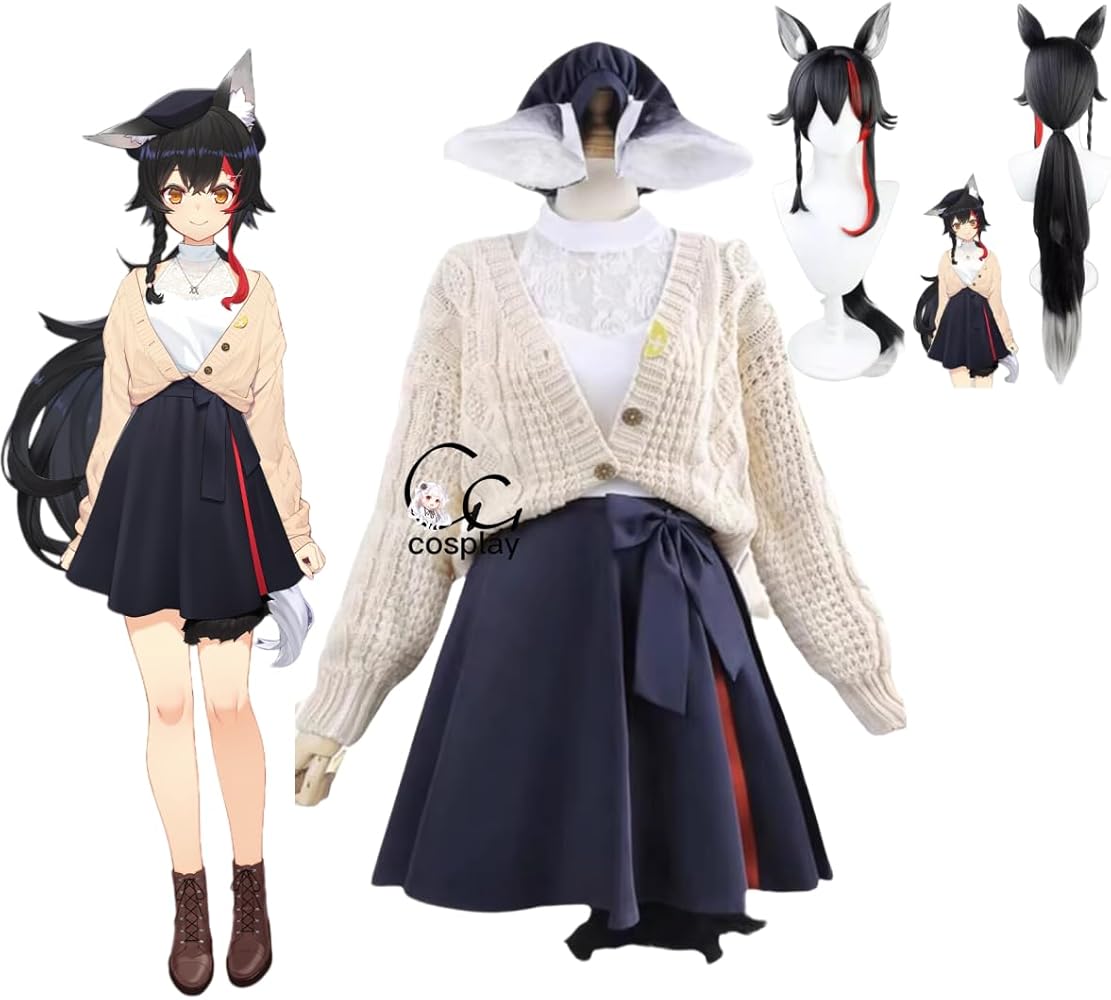 Amazon.co.jp: GGcosplay VTuber 大神ミオ 私服衣装 コスプレ衣装