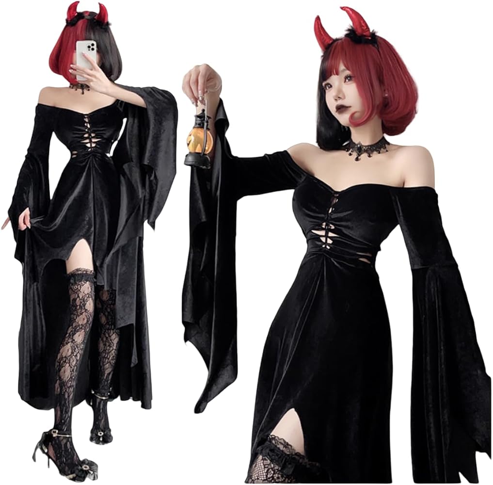 Amazon.co.jp: [JUNDOMECY] 魔女 コスプレ セクシー 黒 ハロウィン