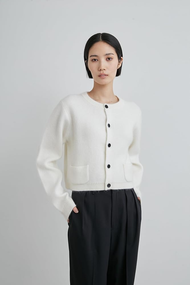 Amazon | [ミースロエ] シャギーコンパクトニットカーデ