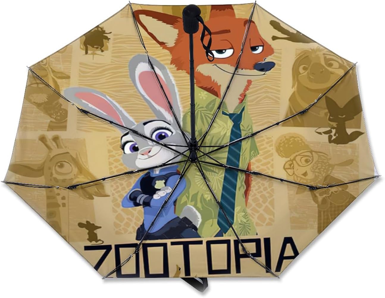 Amazon | 折りたたみ傘 ズートピア ニック・ワイルド ワンタッチ 自動