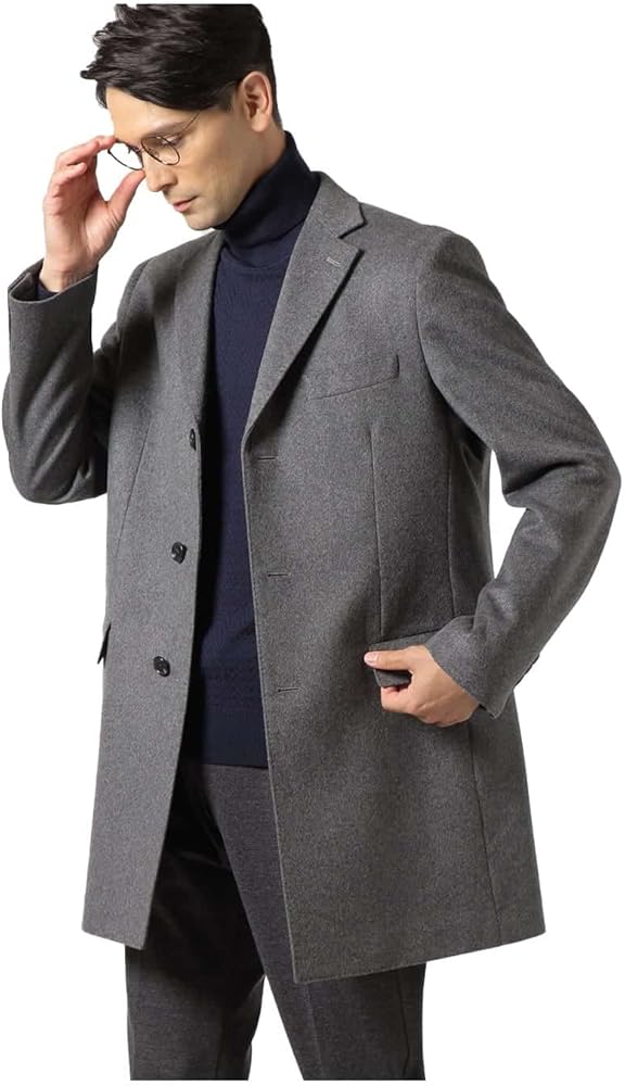 Amazon | [ニューヨーカー] チェスターコート ウールカシミヤ混