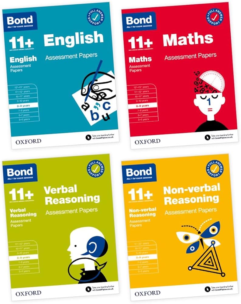 Bond 11+ Assessment Papers 8-9 years Bundle: English, Maths, Non