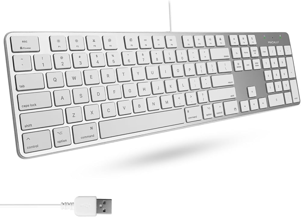 Amazon.co.jp: Macally 超薄型 USB A 有線キーボード テンキー付き