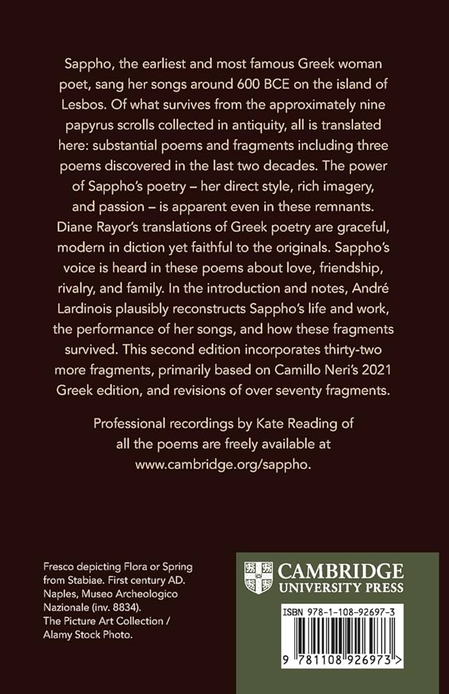 Amazon.com: Sappho: A New Translation of the Complete Works