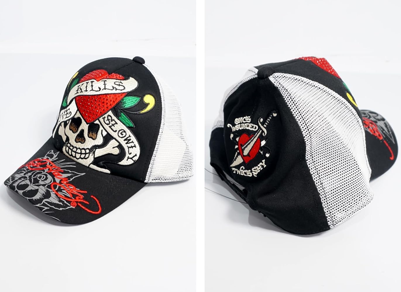 Amazon | [Ed Hardy] エド・ハーディー ハートスカル刺繍 ラインス