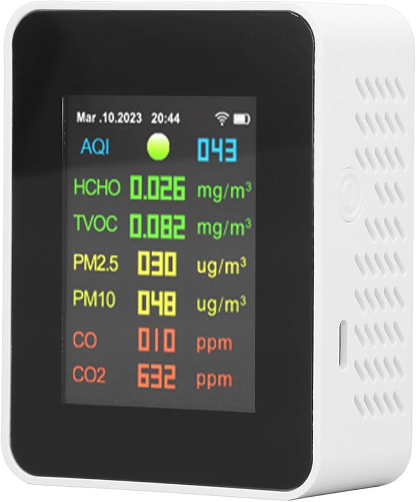 Amazon | 室内空気質メーター、カラー LCD スクリーン付き 2000mAh