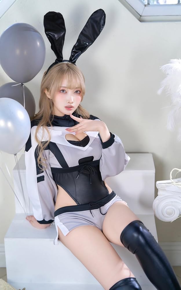 Amazon.co.jp: [Malymoon] コスプレ サイバー バニー ジャージ うさ耳