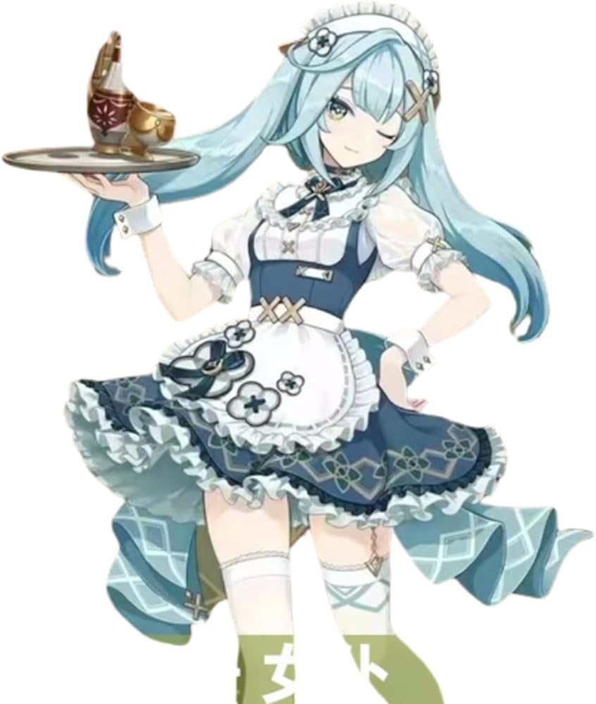 Amazon.co.jp: 原神 ファルザン メイド服 コスプレ衣装 (ウィッグ 靴