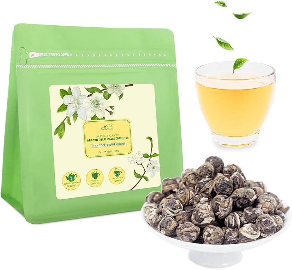 Amazon.co.jp: LWXLJMJZC-100g ジャスミン茶 中国茶 茉莉花香 茉莉龍珠