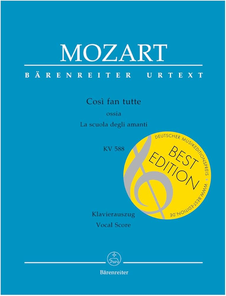 Amazon.com: Mozart: Così fan tutte, K. 588 (Vocal Score