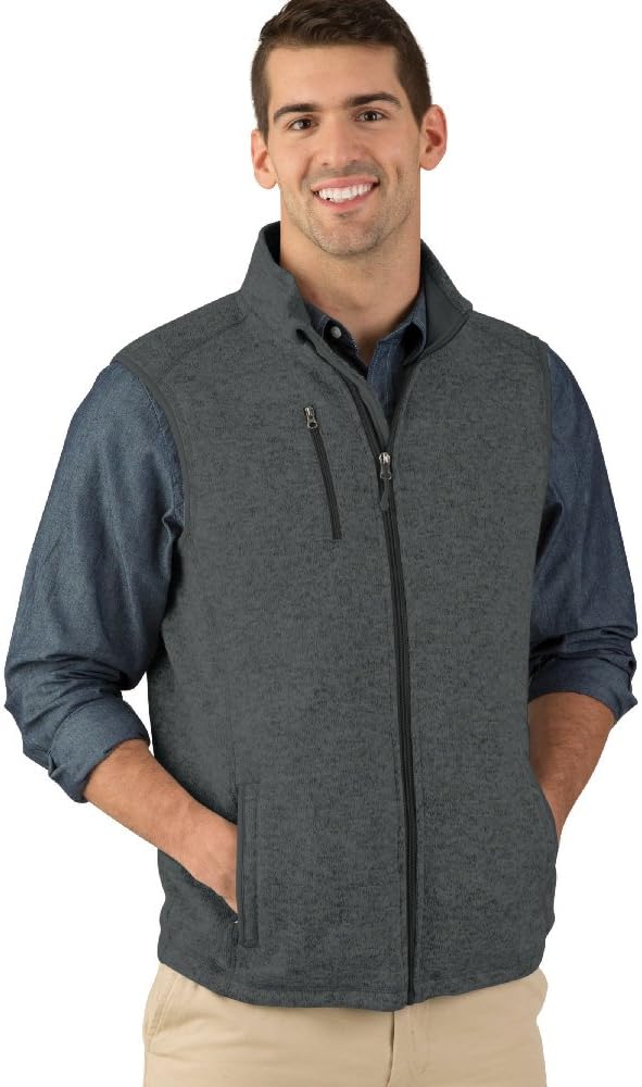 Charles River Apparel Men's Pacific Heathered Sweater Fleece Vest