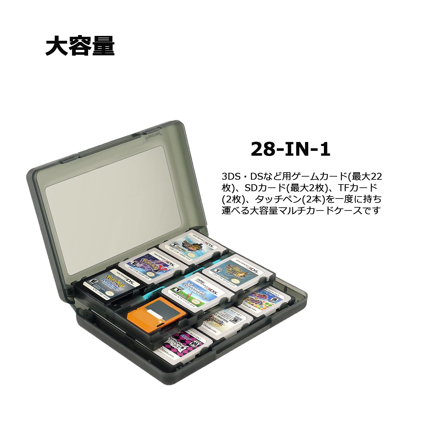Amazon.co.jp: 3DS カセットケース NIJIAKIN 28-in-1NEW 3DS / NEW