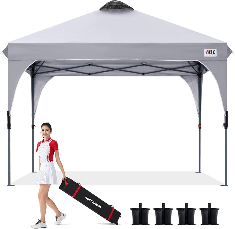 Amazon | ABCCANOPY タープテント ワンタッチ 3段階調節 ベンチ