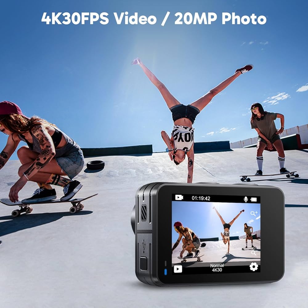 Amazon | AKASO Brave 7 LE アクションカメラ 4K 20MP IPX7本機防水