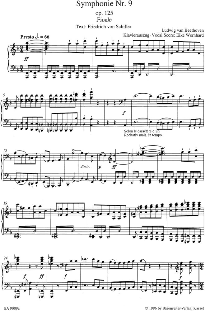 ベートーヴェン: 交響曲 第9番 Op.125より「歓喜の歌」(独語