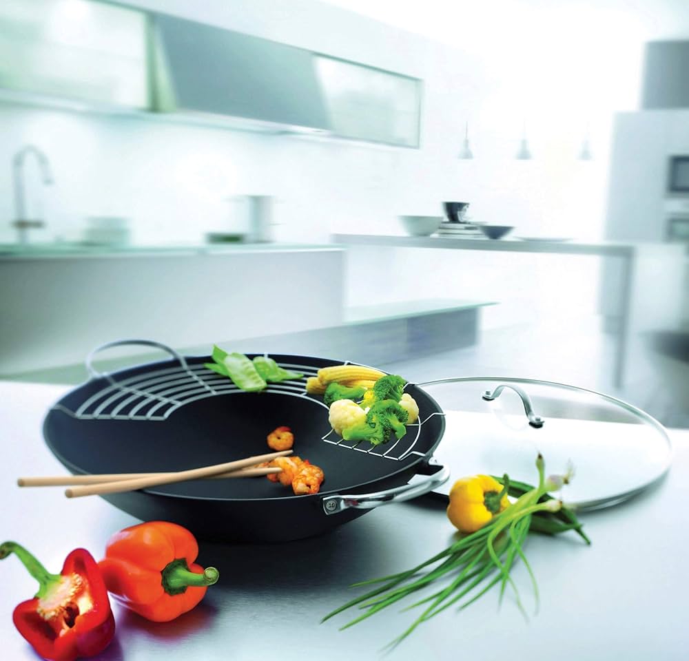 KUHN RIKON Jampur Wok Pan, Cast Iron, Black, 36 cm : Amazon.ca: Home