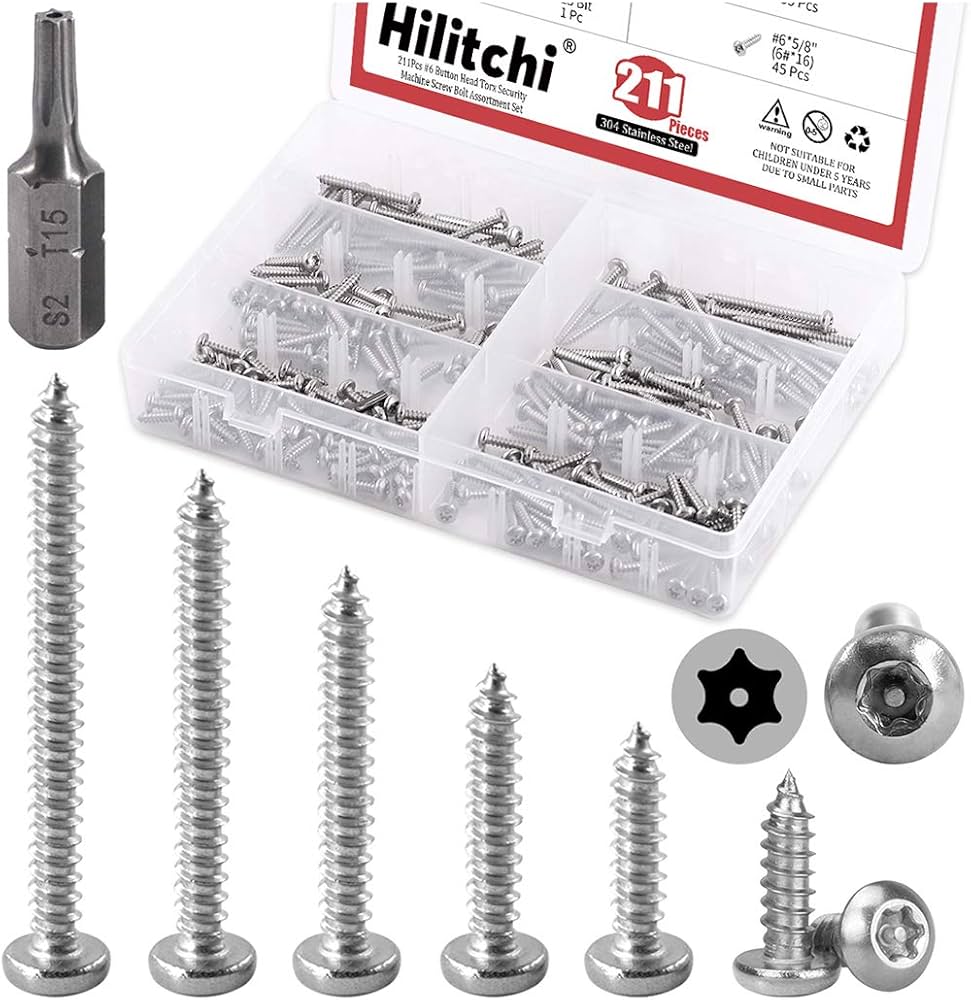 Amazon.co.jp: Hilitchi #6 ステンレススチール ボタンヘッド トルクス