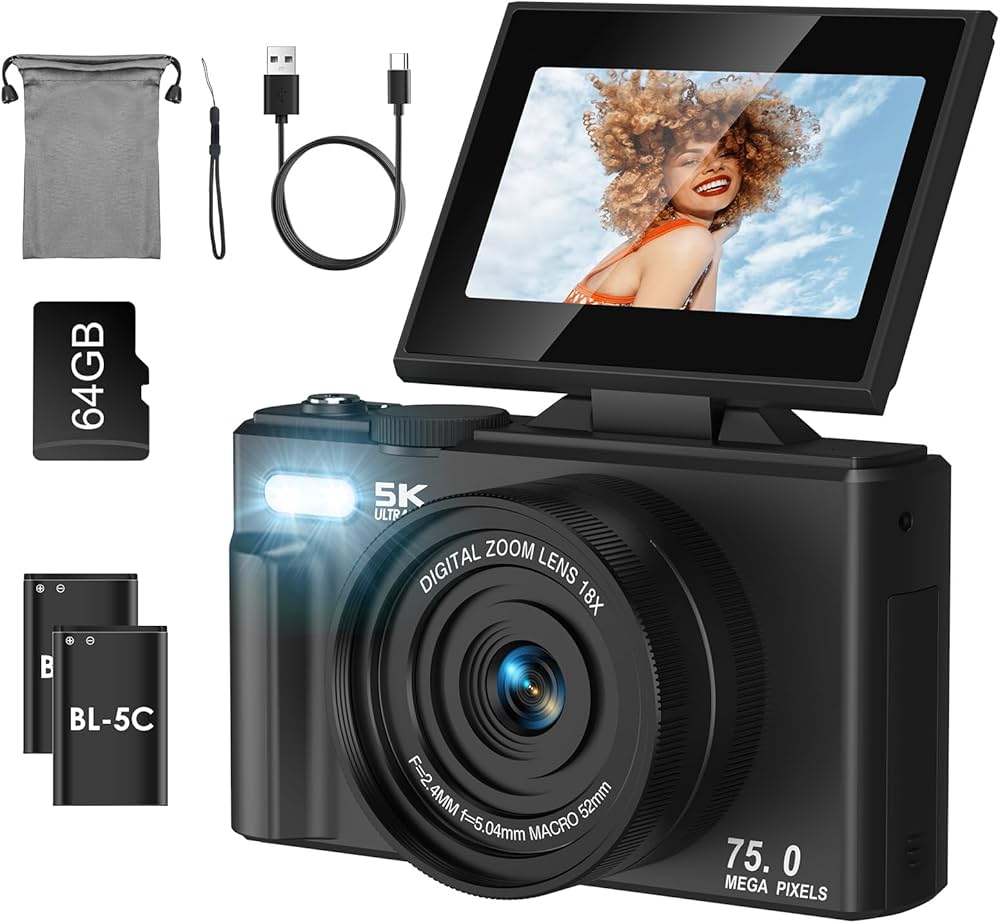 Amazon | LAMA デジカメ 5K デジタル 5K録画 7500万画素 WIFI機能