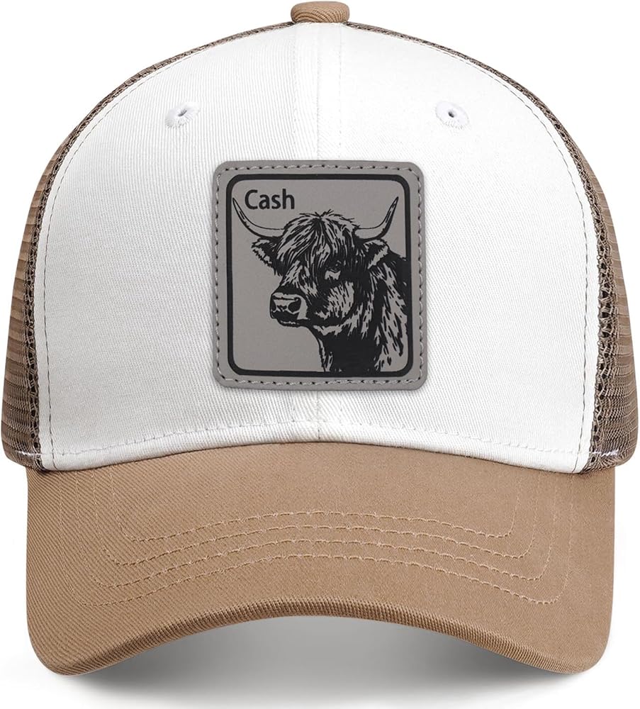 Amazon.com: Cow Hat Cash Trucker Hats Leather Pattern Adjustable