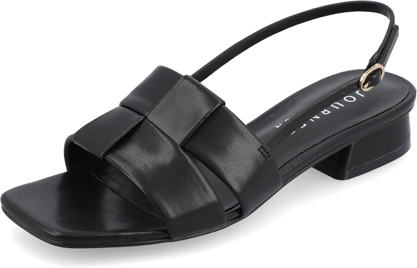 Amazon.com: Journee Womens Woven Slingback Inset Low Covered Block