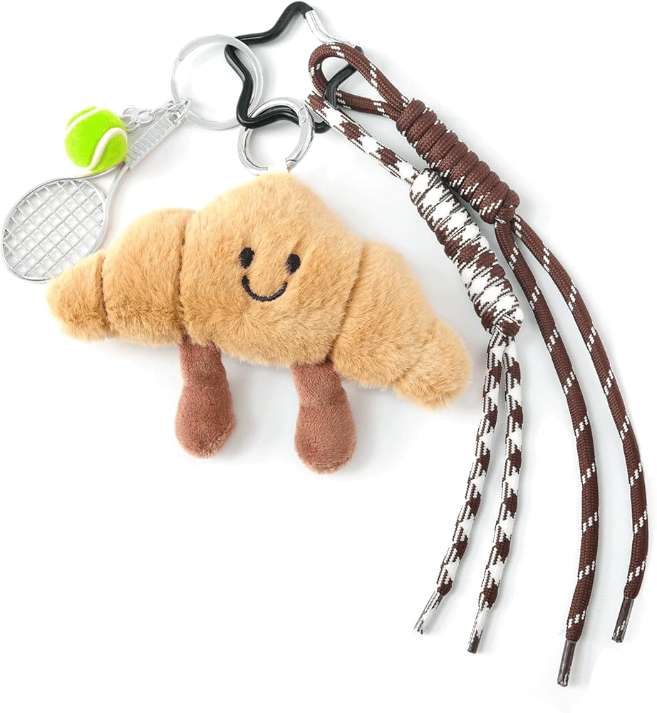 Amazon.com: Croissant Keychain - Plush Croissant Bag Charm, Cute