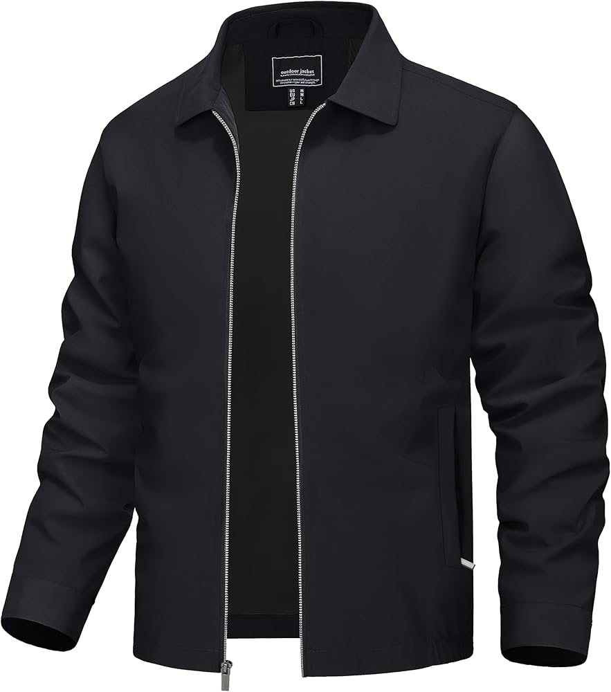 TACVASEN Mens Jacket Lightweight Windbreaker Jacket Business