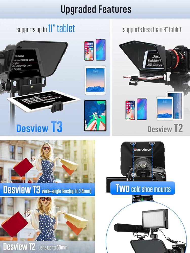 Amazon | Desview T3 テレプロンプター スマートフォンタブレット